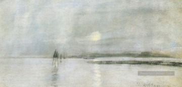John Henry Twachtman Clair de lune Flandres Impressionniste Paysage marin Peinture à l'huile